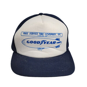 Vtg Goodyear Tire Company Blimp Full Foam Trucker Snapback Hat Cap 80s Mechanic